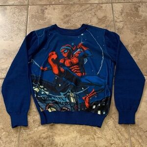 Spider-Man Christmas Sweater M 7-8 blue Marvel Disney